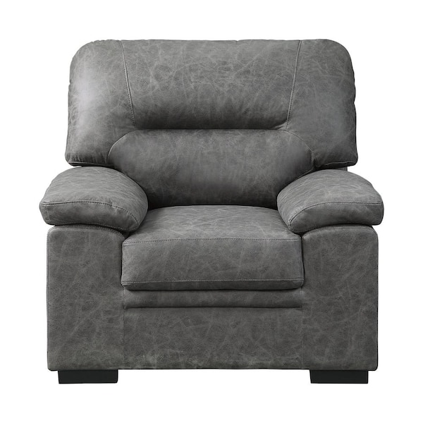 EVERGLADE HOME Monroe Dark Gray Microfiber Arm Chair