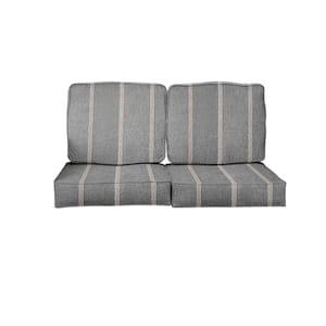 23 in. x 23.5 in. x 5 in. (4-Piece) Deep Seating Outdoor Loveseat Cushion in Sunbrella Lengthen Stone