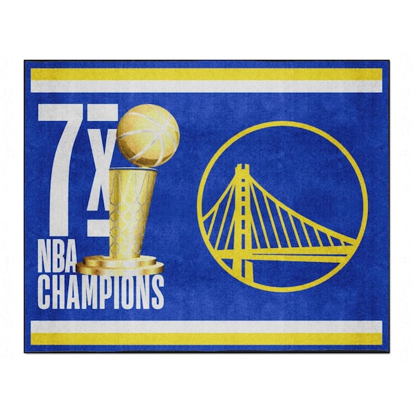 FANMATS Golden State Warriors Blue 8 ft. x 10 ft. Plush Area Rug