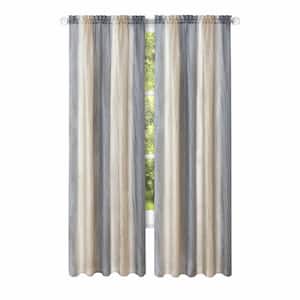 Ombre Grey Polyester 50 in. W x 63 in. L Light Filtering Curtain (Single Panel)
