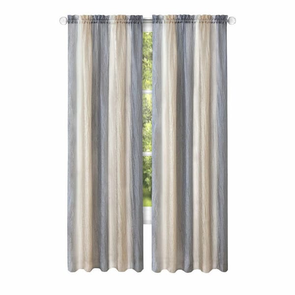 ACHIM Ombre Grey Polyester 50 in. W x 63 in. L Light Filtering Curtain (Single Panel)