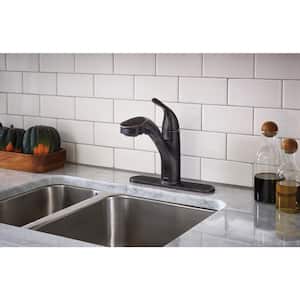 Brecklyn Single-Handle Pull-Out Sprayer Kitchen Faucet with Power Clean in Mediterranean Bronze