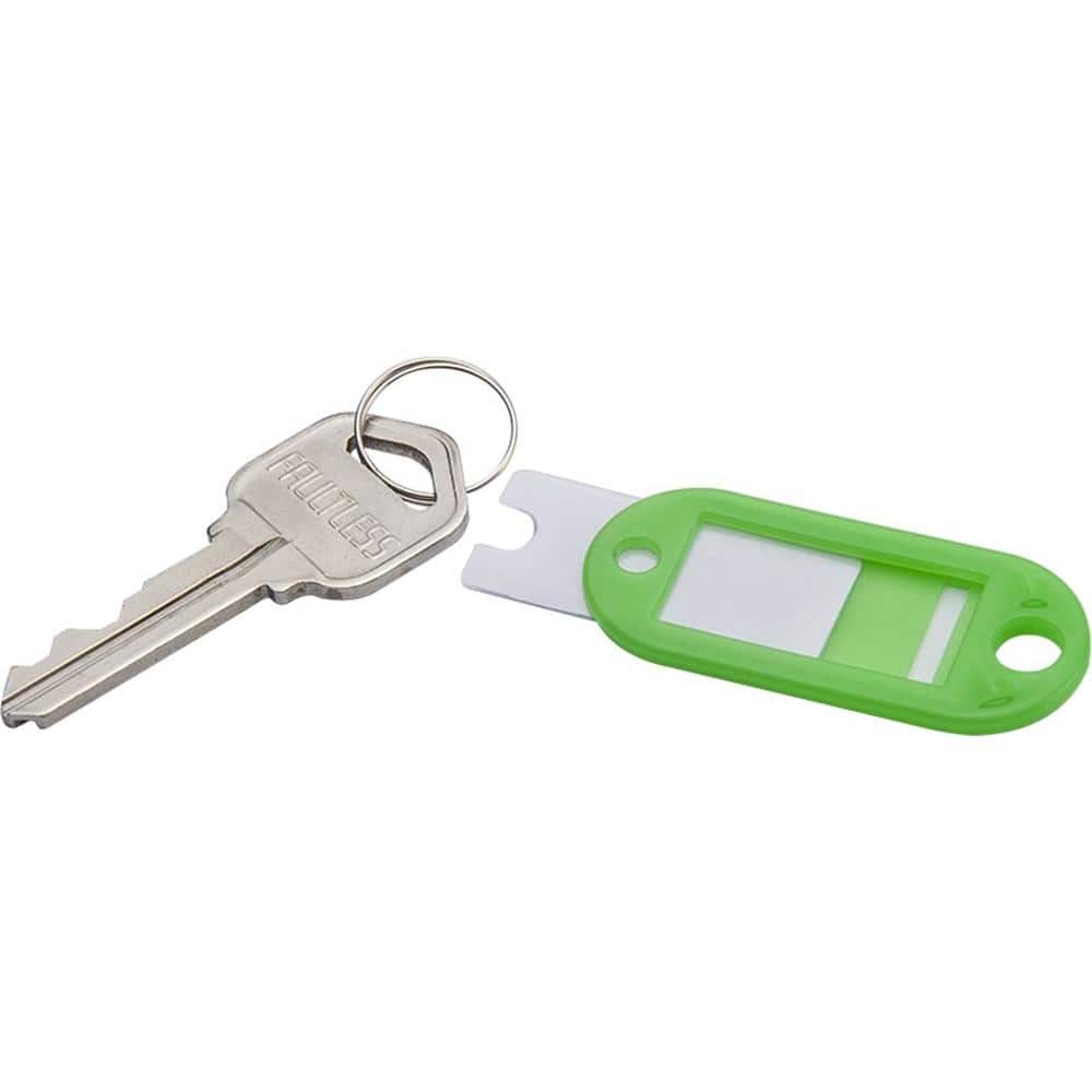 Assorted Color-Coded Key Tags with Paper Inserts, 50-Pack