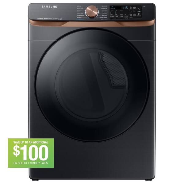 Samsung 7.5 cu. ft. Smart Electric Dryer in Brushed Black with Steam Sanitize+ and Sensor Dry