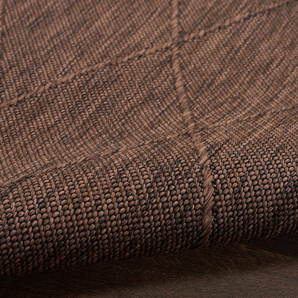 Mocha Geometric Non-Slip Washable 6' x 9' Synthetic Rug