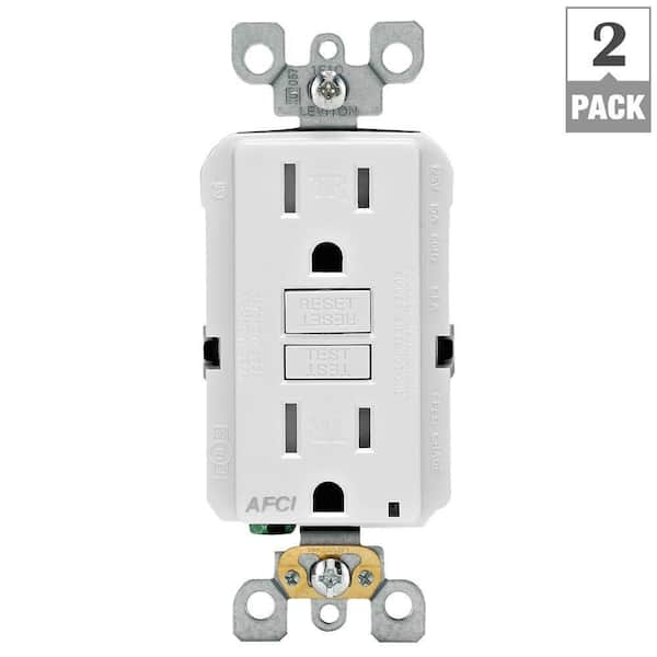 Leviton AFTR1-E 15A Smartlock Pro AFCI Receptacle, Tamper Resistant, 125V,  Black