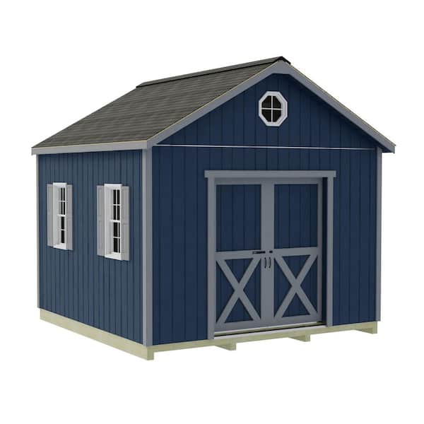 Best Barns Backyard Basecamp 12 ft. x 12 ft. Wood Shed Kit with Space-Saving Sliding Doors and FortressFloor