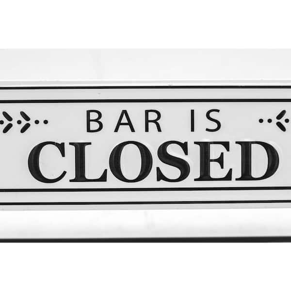 PARISLOFT Bar Is Open and Closed Reversible Metal Tabletop Sign