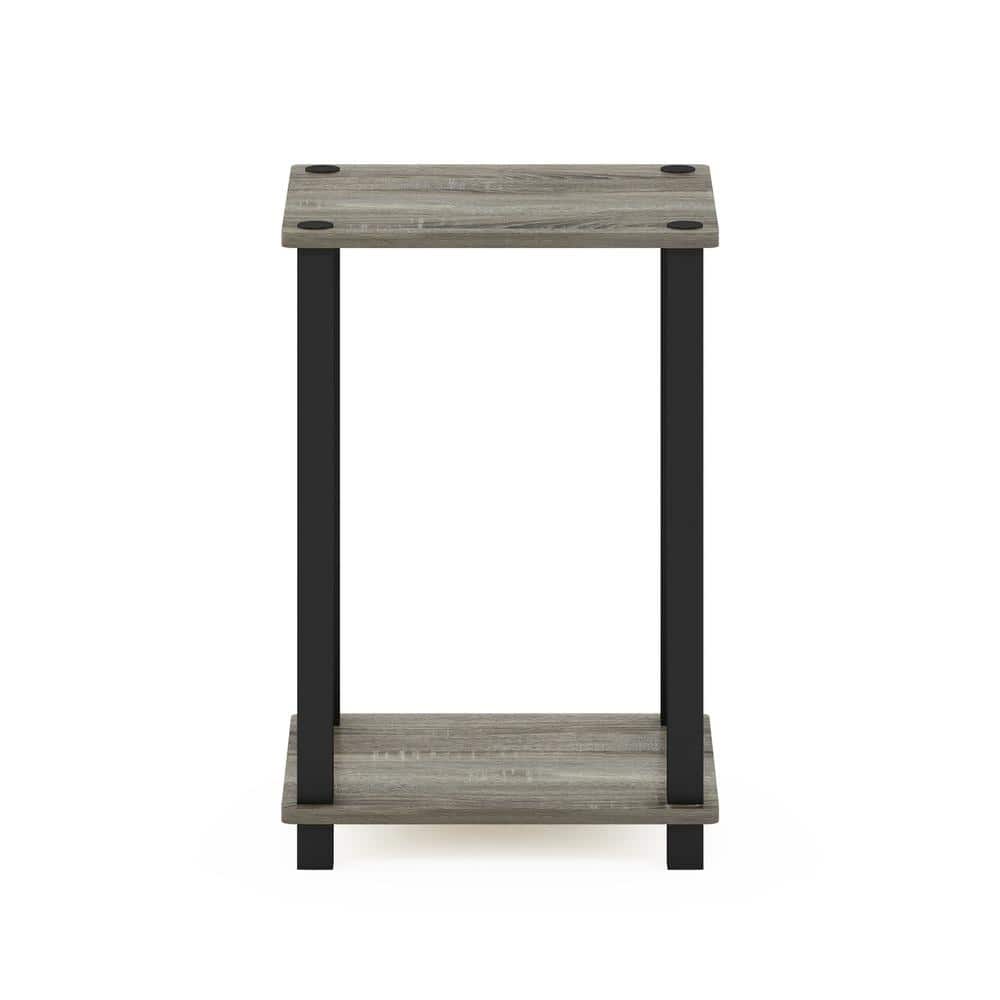 French Oak & Black Simplistic 11.5" Rectangular End Table