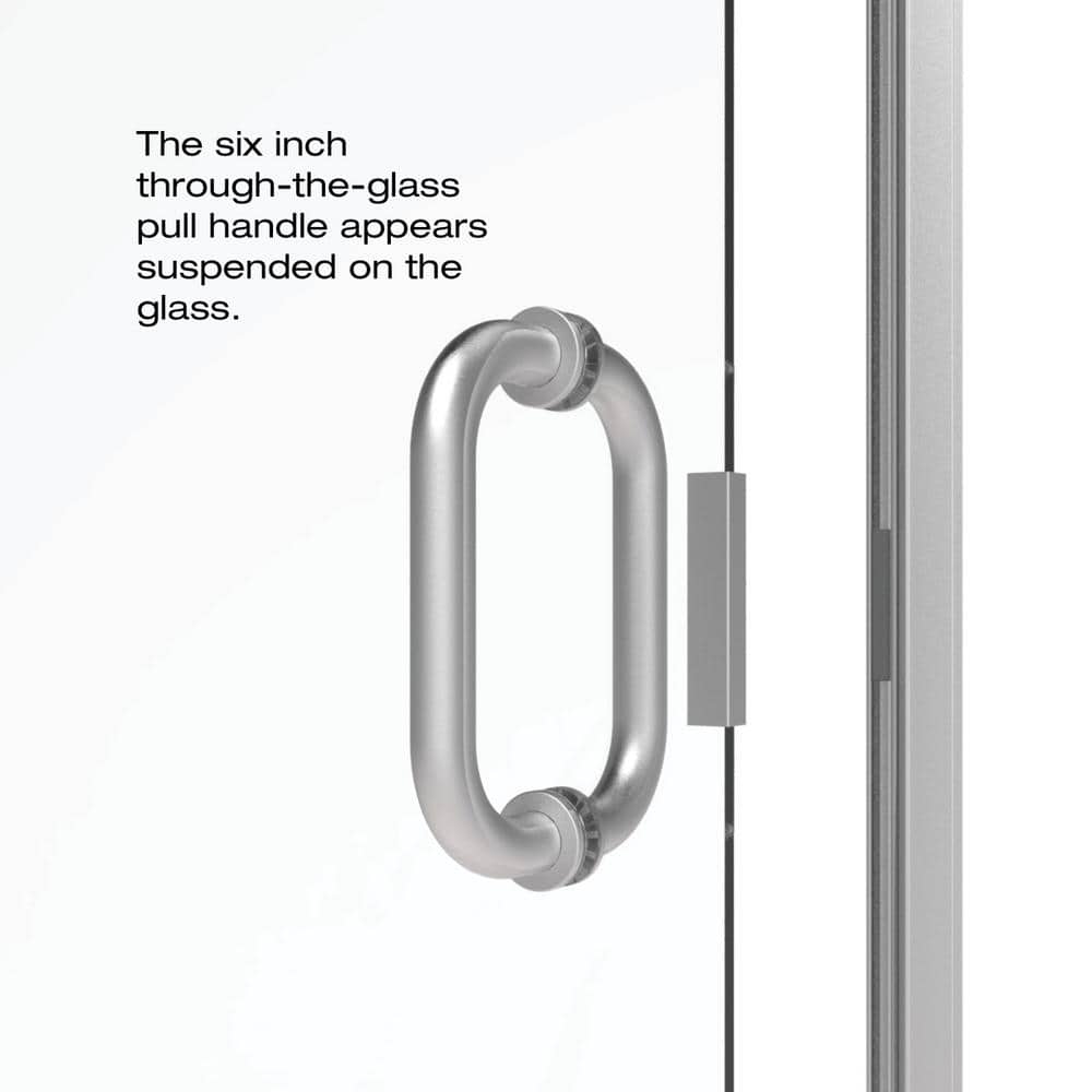Infinity Brushed Nickel Semi-Frameless Clear Glass Shower Door