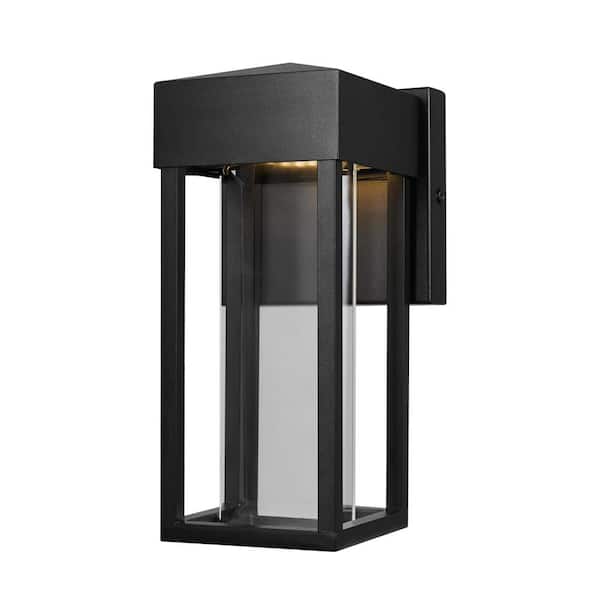 Globe Electric Bowie Matte Black Modern Indoor/Outdoor Integrated LED 1-Light Wall Sconce