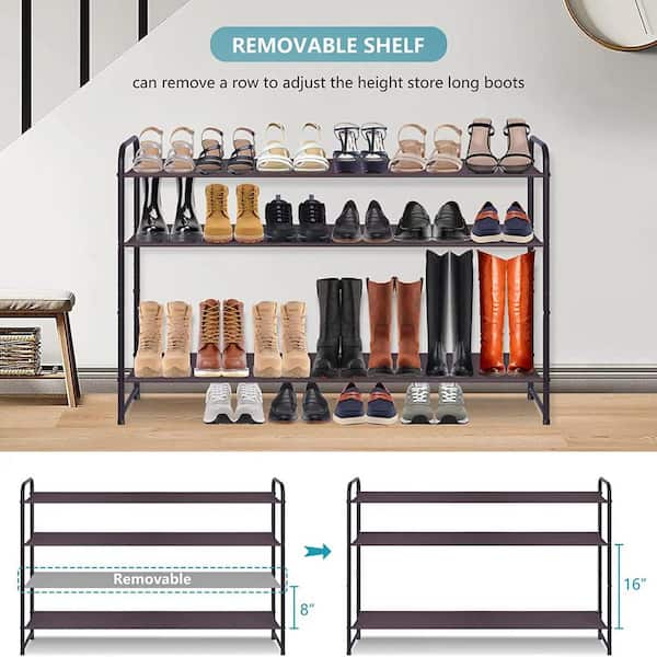 20-24 Pairs Shoes Storage Organizer Metal Stackable&Removable