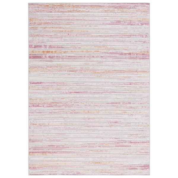 Cabana Rust/Ivory 9 ft. x 12 ft. Striped High-Low Indoor/Outdoor Area Rug