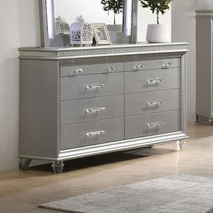 Litzler 8-Drawer Silver Dresser (39 in. H x 63.63 in. W x 17.38 in. D)