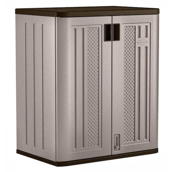 Suncast Resin Freestanding Garage Base Cabinet in Platinum (30 in. W x 36 in. H x 20 in. D)