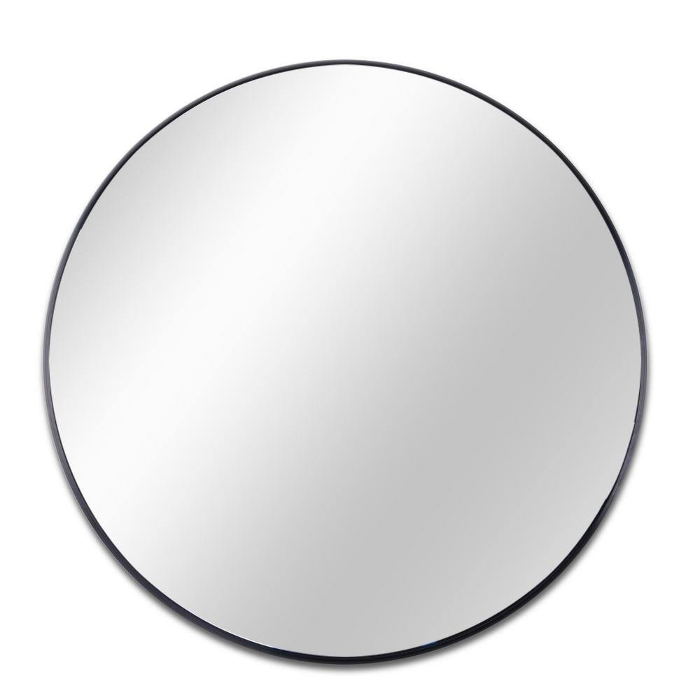AR 36 in. x 36 in. Black Modern Round Framed Decorative Mirror price history on PriceWatchPro