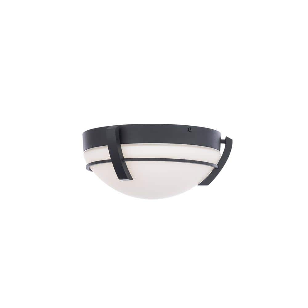 Bradbury 16" Black Opal Glass LED Contemporary Flush Mount