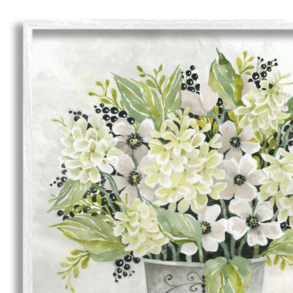 French Floral Bouquet Canvas Print with White Frame