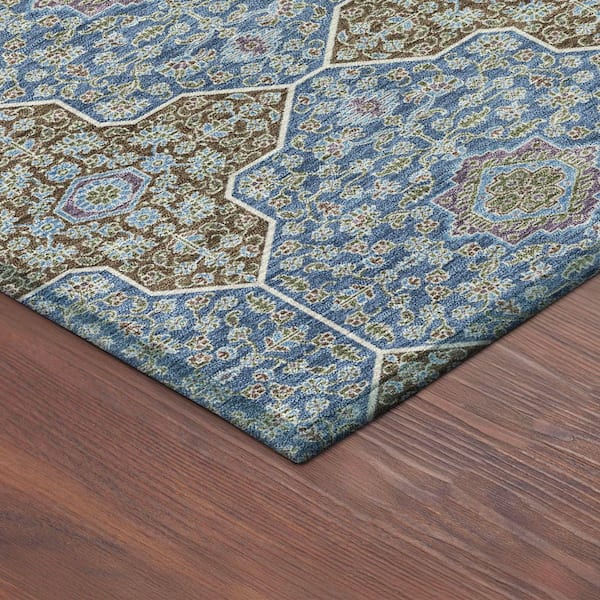 Chantille Machine Washable Indoor/Outdoor Abstract ACN2410 Navy 2 ft. x 3 ft. Accent Rug