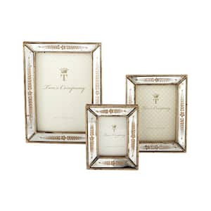 Verona Gold Leaf Mirror Includes: 2 1/2 in. x 3 1/2 in. and 3 1/2 in. x 5 in. and 5 in. x 7 in. Picture Frame (Set of 3)