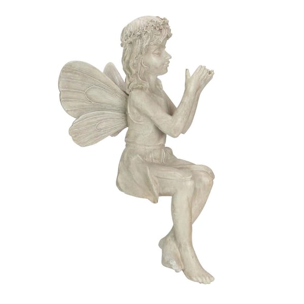 Northlight 17 In Gray Sitting Fairy With Ladybug Outdoor Garden Statue 33377630 The Home Depot Northlight 17 In Gray Sitting Fairy, Resin Garden Fairies Statues