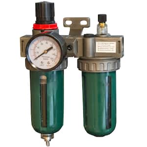 3/8 in. and 1/4 in. Filter Regulator Lubricator 3-In-1 Combo with Gauge