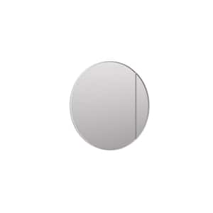Juno 24 in. W x 24 in. H Round White Recessed/Surface Mount Medicine Cabinet with Mirror in White Finish