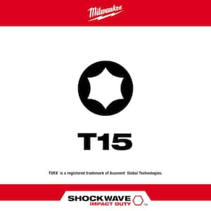 SHOCKWAVE Impact Duty 2 in. T15 Torx Alloy Steel Screw Driver Bit (1-Pack)