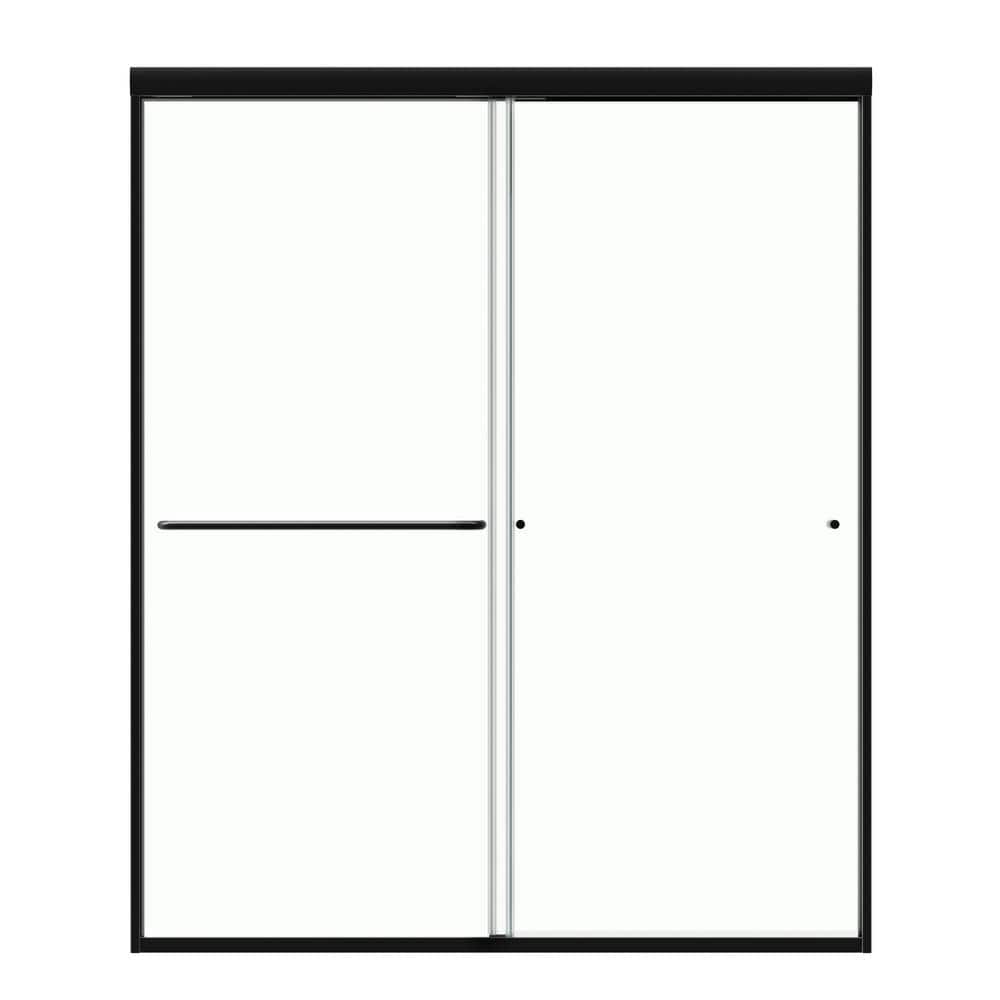 56 to 60 in. W. x 72 in. H Double Sliding Framed Shower Door in Matte Black with 1/4 in. (6 mm) Clear Glass price history on PriceWatchPro