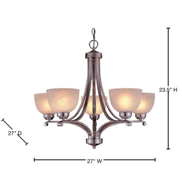 Minka Lavery Paradox 5-Light Brushed Nickel Chandelier 1425-84