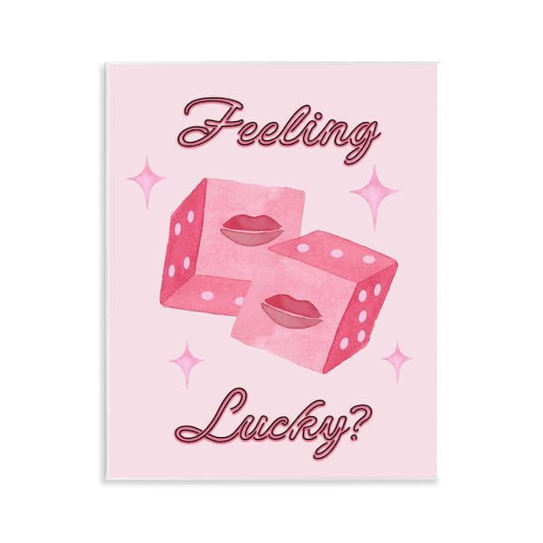 Feeling Lucky, Dice by Nina Jacobs Unframed Typography Graphic Art Print 14 in. x 11 in.