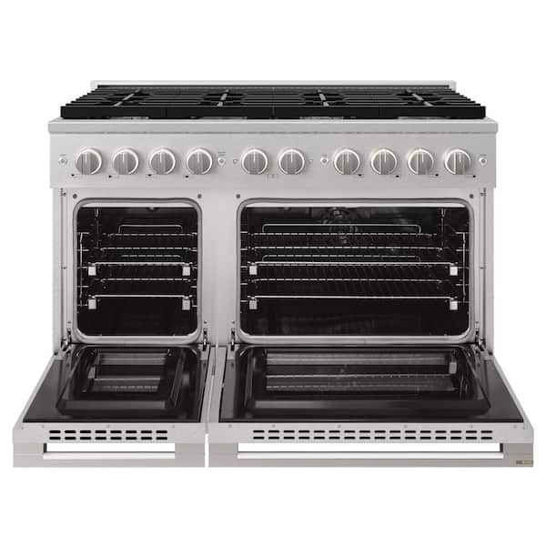 48 in. 6.7 cu. ft. Marino Dual Fuel Freestanding Range with 8 Gas Burners and Convection Oven in Satin Stainless Steel