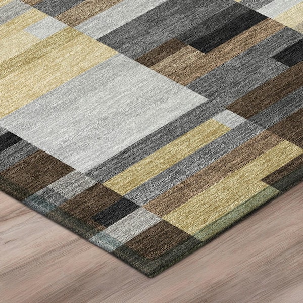 Chantille Machine Washable Indoor/Outdoor Abstract ACN3107 Graphite 2 ft. x 7 ft. Runner Rug