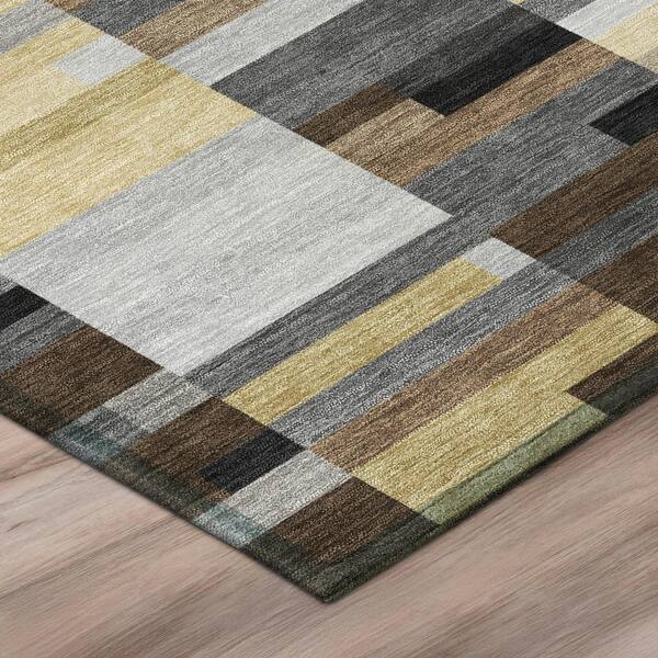 Chantille Machine Washable Indoor/Outdoor Abstract ACN3107 Graphite 9 ft. x 12 ft. Area Rug