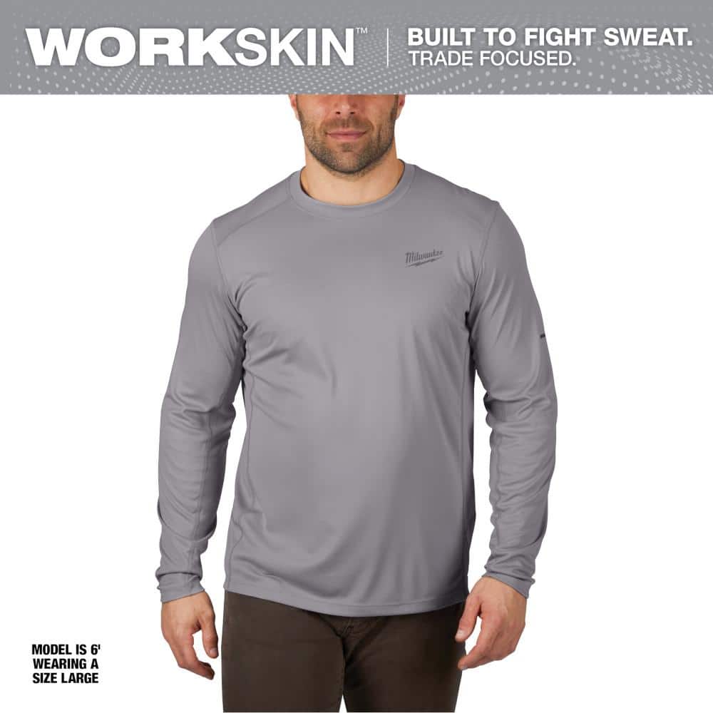 Men's Work Skin 3X-Large Gray Light Weight Performance Long-Sleeve T-Shirt price history on PriceWatchPro