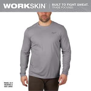 Gen II Men's Work Skin Medium Gray Light Weight Performance Long-Sleeve T-Shirt