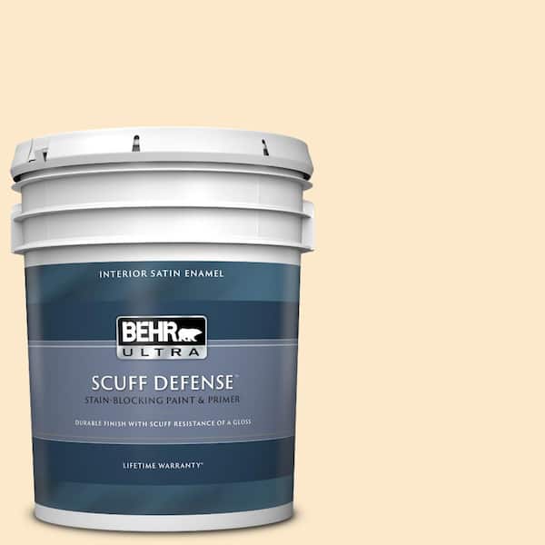 BEHR ULTRA 5 gal. #YL-W02 Spanish Lace Extra Durable Satin Enamel Interior Paint & Primer