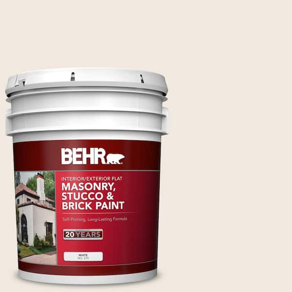 5 gal. #720C-1 White Truffle Flat Masonry, Stucco and Brick Interior/Exterior Paint