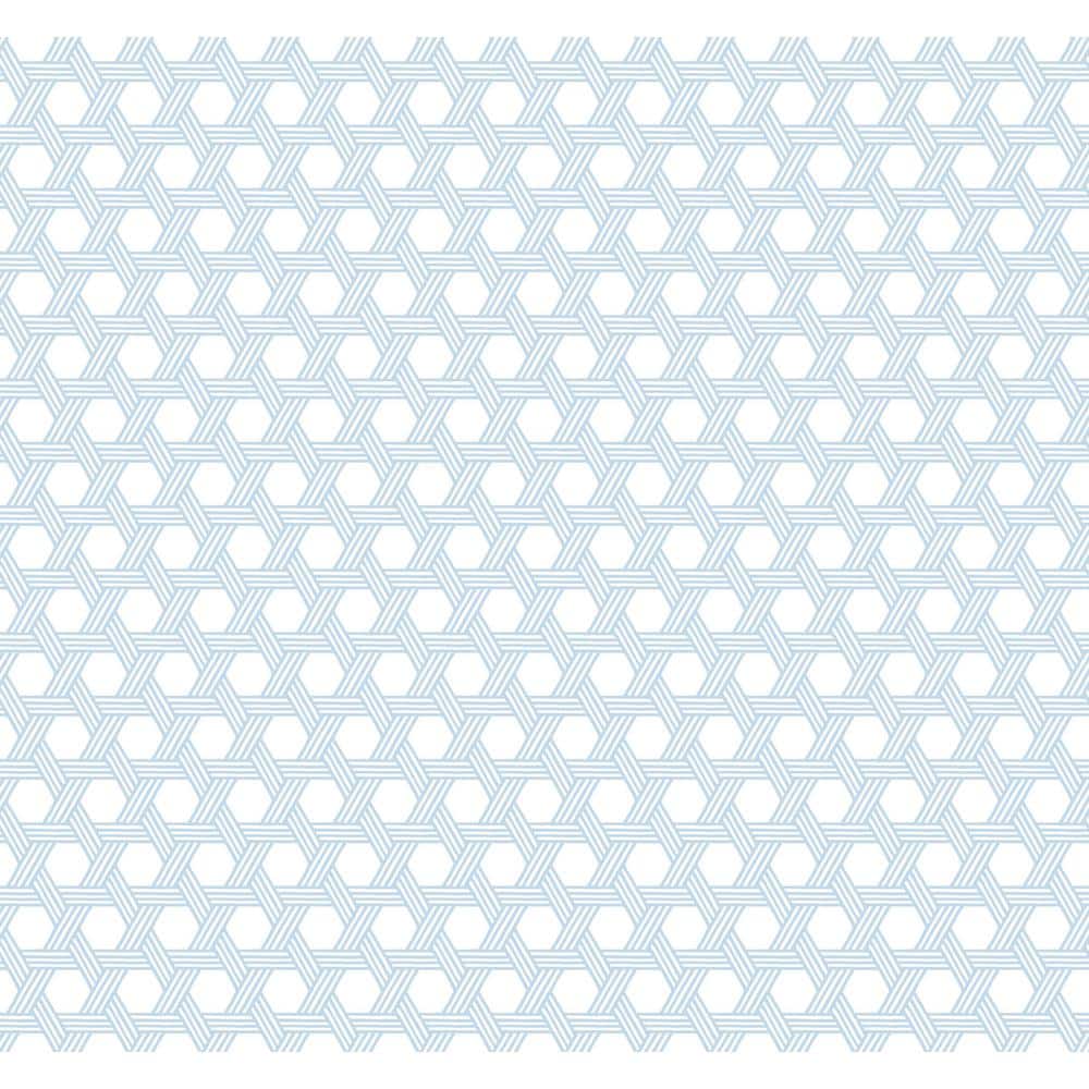 Cabana Wicker Carolina Blue & Eggshell Geometric Wallpaper