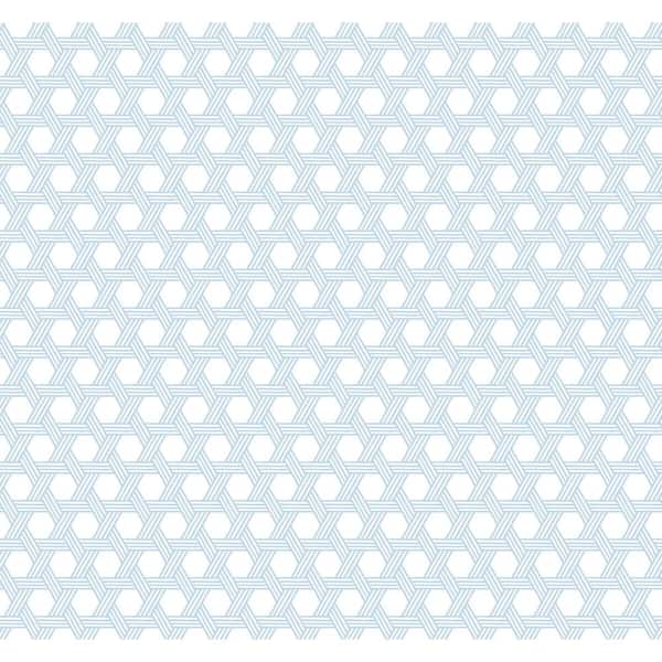 LILLIAN AUGUST Luxe Retreat Carolina Blue and Eggshell Cabana Wicker Paper Unpasted Wallpaper Roll (60.75 sq. ft.)