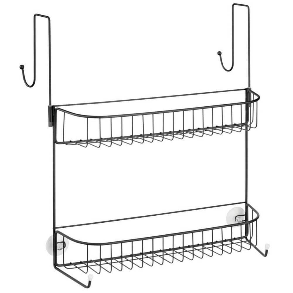 Dracelo Black Extra Wide Metal Wire Over The Bathroom Shower Door Caddy ...