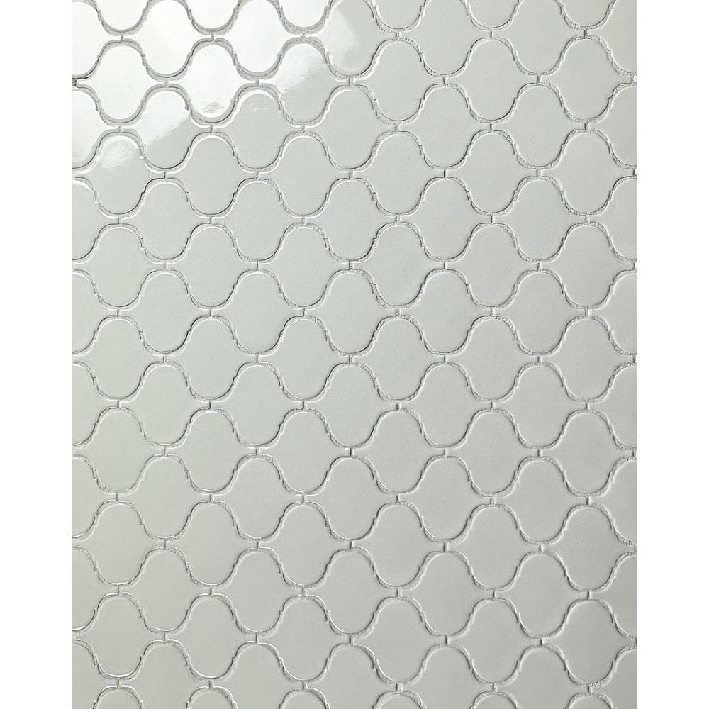 Reviews for ABOLOS Monet White 9 in. x 12 in. Lantern Glossy Arabesque ...