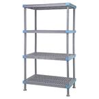 Millenia Gray 4-Tier Rust Proof Vented Plastic Polymer Industrial Shelving Unit (18 in. W x 50 in. H x 42 in. D)