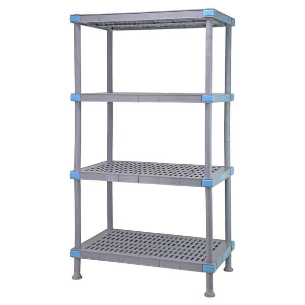 Gray 6-Tier Boltless Bin Storage System Garage Storage Rack (22 Plastic  Bins in 6 Tier)