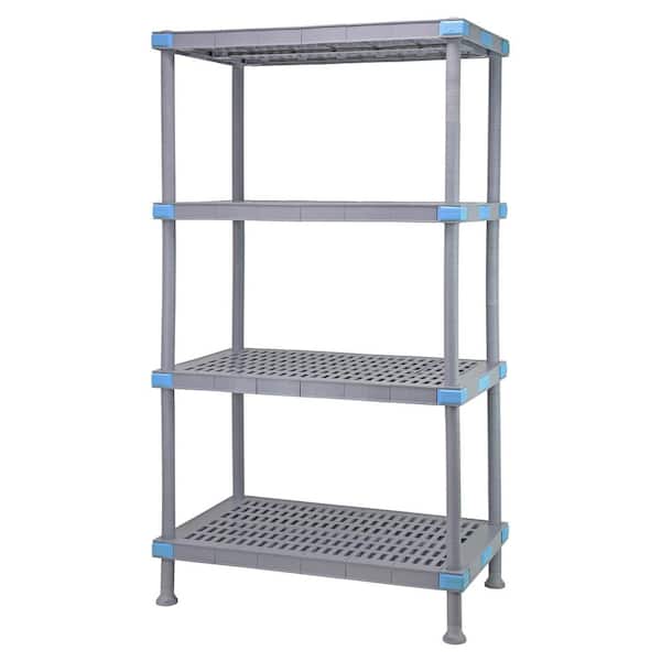 QUANTUM STORAGE SYSTEMS Millenia Gray 4Tier Rust Proof Plastic Polymer