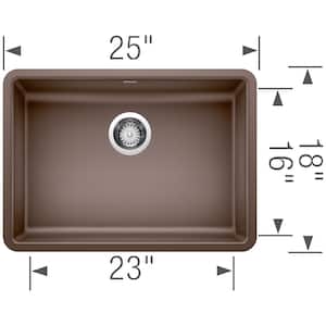 Precis Undermount Granite 25 in. x 18 in. Single Bowl Kitchen Sink in Cafe Brown