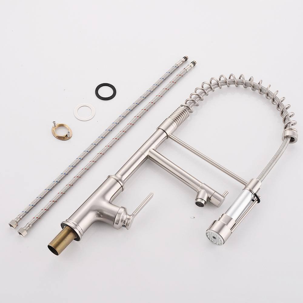 Brushed Nickel Stainless Steel Pull Down Kitchen Faucet