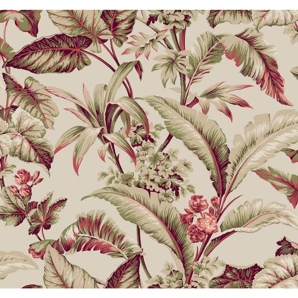 Mystic Isle Taupe Brown Wallpaper