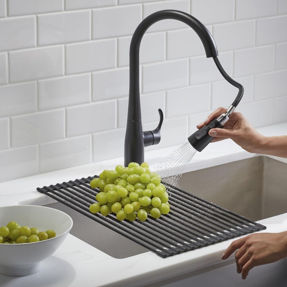 Charcoal Stainless Steel Roll-Up Multipurpose Kitchen Rack