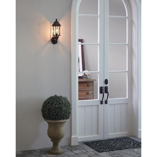Sevier 1-Light Black Outdoor 21.75 in. Wall Lantern Sconce